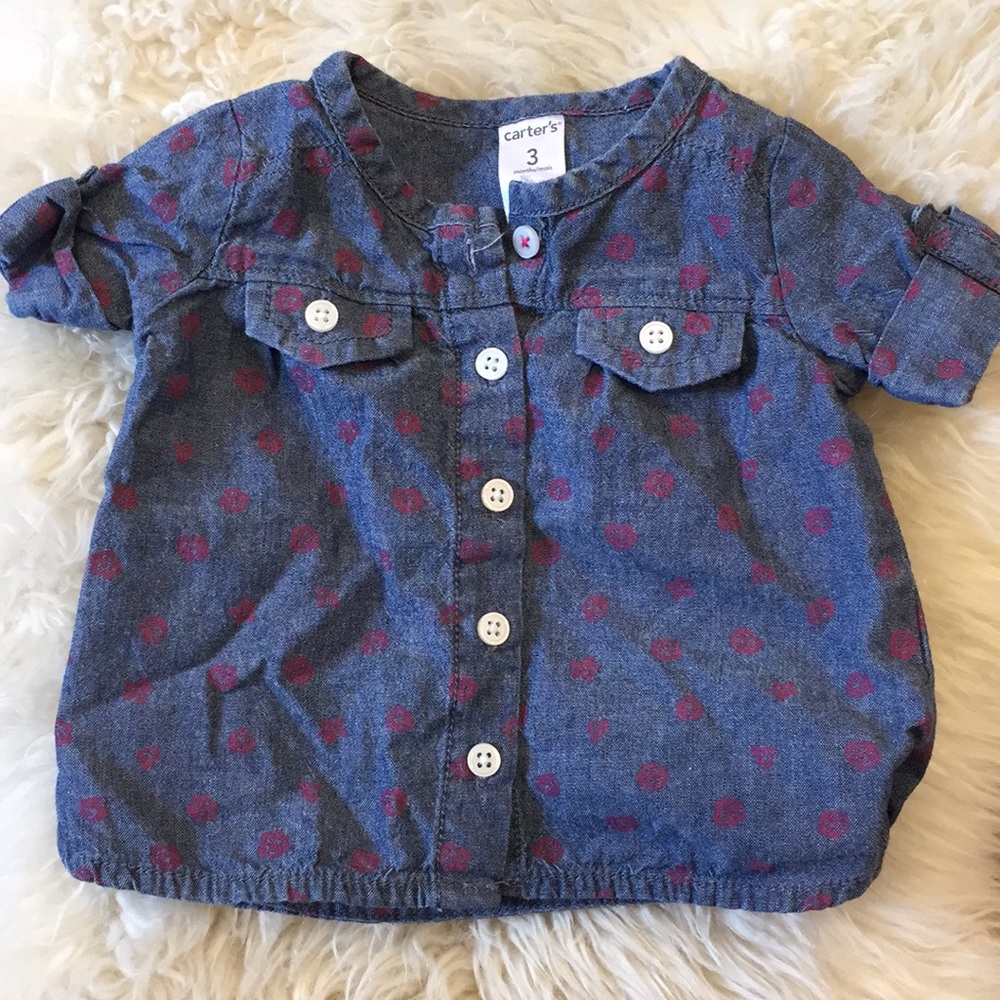 4/$15. 3month carters chambray blouse